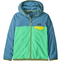 Patagonia - Børnetøj - K's Micro D Snap-T Jkt Early Teal w/Shore Blue til UnisexUld - Børnetoj Størrelse XXL - Blå