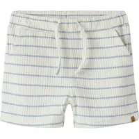 Lil´ Atelier Lil' Atelier Shorts - Rib - NmmKail - Coconut Milk/Zen Blue - - 3 år (98) - Shorts