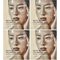 Nacific Collagen Gel Facial Mask (Rice Peptid) 4EA Set Hydrogel Deep Korean Face Mask Hydrating Overnight Elasticity Firming Pore Minimering for