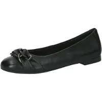 Caprice Ballerina, black, made of Leather with Block heel, Size 36