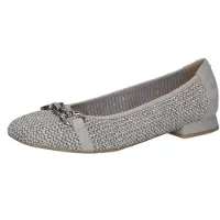Caprice Ballerina, grey, made of Leather and synthetic with Trapeze heel, Size 40
