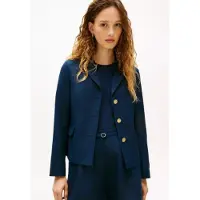 Tommy Hilfiger Tommy Hilfigertil kvinder. WW0WW49335 Slim fit blazer med marineblå guldknapper (40), Casual, Polyester