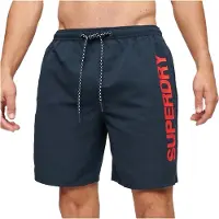 Superdry Superdrytil mænd. M3010236A Badedragt af genbrugsmateriale med havsportsgrafik (S), Badetøj, Genanvendt polister, Bæredygtig, Blå
