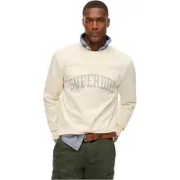 Superdry Superdrytil mænd. M2014090A Athletic Ess Crew Sweatshirt off-white (M), Hvid, Casual, Bomuld, Lange ærmer
