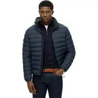 Superdry Superdrytil mænd. M5011757A Fuji Print vatteret jakke navy (XXL), Casual, Polyester, Blå