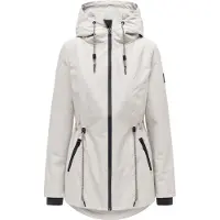 NAVAHOO Overgangsparka 'Blumentanz 14' lysebeige / sort