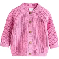 Next Cardigan pink / uldhvid