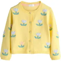 Next Cardigan lyseblå / gul / smaragd / lyserød
