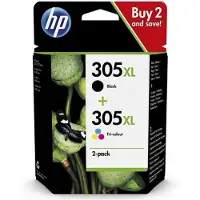 HP 305 XL 3-farver & sort Blækpatron 2-pack