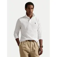 Ralph Lauren Polo Ralph Laurentil mænd. 710680790001 Custom Slim Fit pique polo shirt hvid (XXL), Casual, Bomuld, Lange ærmer