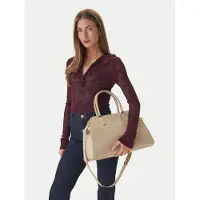 GUESS Skuldertaske 'Sac Bandoulière Yulia Small Satchel Sand' beige