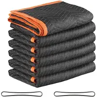 Vevor Flyttetæpper 6 stk., 1829 x 1016 mm (14,5 kg/dz) Store pakketæpper med bomuldsfyld, kraftigt polstret flyttetæppe af non-woven stof til forsendelse, indpakning, beskyttelse af møbler