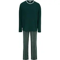 Dagi Pyjamas lang mørkegrøn / hvid