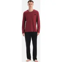 Dagi Pyjamas lang bordeaux / sort