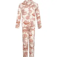 Dagi Pyjamas brun / lys pink / hvid