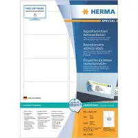 Herma Special - Papir - mat - genpositionerbar selv-klæbende - hvid - 96 x 50.8 mm 1000 etikette(r) (100 ark x 10) adresseetiketter
