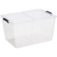 PLAST TEAM opbevaringsboks HOME BOX FLEX, 50 liter med foldbart låg, lavet af genanvendt PP (23030800) - 1 stk.