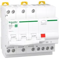Schneider Electric Kombiafbryder - RCBO 10A Udløserstrøm 30mA, C karakteristik, type A, 3 polet + nul, bredde 90 mm