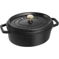 Staub La Cocotte oval gryde støbejern 3,2 L Sort