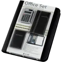 Juscha Alassio Office SET - Zipped mappe til dokumenter - imitationslæder - sort