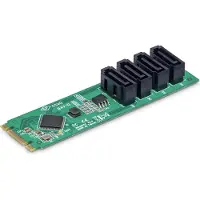 StarTech.com 4-Port M.2 to SATA Adapter Card M.2 PCIe 3.0 to SATA HDD/SSD Expansion Card ASM1064 Chipset M.2 NVMe to 4x HDD/SSD for Windows/macOS/Linux - interface adapter - SATA - M.2 Card