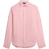 Superdry Superdrytil mænd. M4010607A Casual langærmet skjorte i hør, pink (XXL), Linned, Lange ærmer