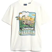 Superdry Superdrytil mænd. M1011921A T-shirt Neon Travel hvid (XXL), Casual, Bomuld, Korte ærmer