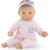 Corolle Bébé Calin Mila 12-tommer dukke med blød krop og vaniljeduftende vinyl og sovende øjne, der åbner og lukker – Mon Premier Poupon