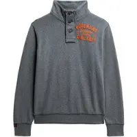 Superdry Superdrytil mænd. M2014114A Vintage Athletic Henley grå sweatshirt (S), Casual, Bomuld