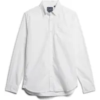 Superdry Superdrytil mænd. M4010653A Oxford-skjorte hvid (XL), Casual, Party, Klassisk, Lange ærmer, Økologisk bomuld, Bæredygtig
