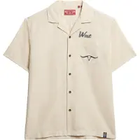 Superdry Superdrytil mænd. M4011007A Resort Merchant Store beige skjorte (XL), Casual, Linned, Korte ærmer
