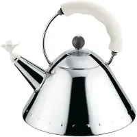 Alessi 9093 B vandkoger med håndtag i rustfrit stål og fugleformet fløjte i sort PA