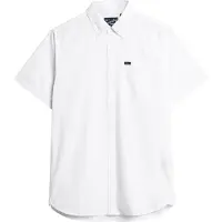 Superdry Superdrytil mænd. M4010623A Kortærmet oxfordskjorte hvid (S), Casual, Bomuld, Korte ærmer