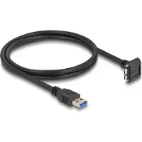 DeLOCK - USB-kabel - USB Type A (han) nedvinklet til Micro-USB Type B (han) opvinklet - USB 3.2 Gen 1 - 1 m - tommelskruer, up to 5 Gbps data transfer rate - sort