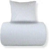 Nordstrand Dobbelt sengetøj 200x220 cm - 100% bomuld - Blå med brune striber