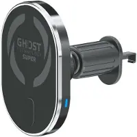 Celly Ghost Super - Magnetisk bilholder for mobiltelefon - MagSafe, med trådløs opladning - sort