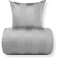 ByBorg Dobbelt sengetøj 240x220 cm - 100% bomuldssatin - Grå brede striber