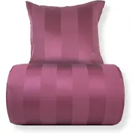 ByBorg Dobbelt sengetøj 240x220 cm - 100% bomuldssatin - Blommefarvet brede striber