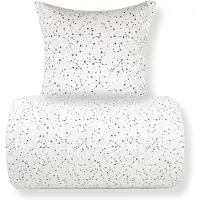 Borg Livinig Sengetøj 140x220 cm - 100% Bomuld - Zodiac white - Vendbart med stjerner