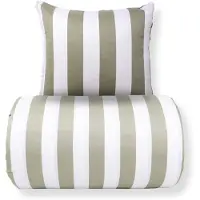 By Night Dobbelt sengetøj 240x220 cm - 100% bomuldssatin - Nordic Stripe - Brede olivengrønne striber