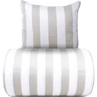By Night Dobbelt sengetøj 240x220 cm - 100% bomuldssatin - Nordic Stripe - Brede grå striber