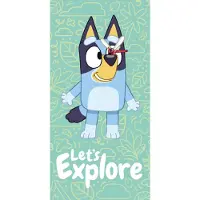 Kärkkäinen Bluey håndklæde - 70x140 cm - Blødt badehåndklæde med Bluey - 100% bomuld børnehåndklæde