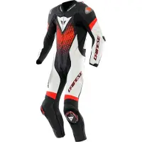 Dainese Laguna Seca 6 Herre 1 del læderkombi Sort/Hvid/Rød 50