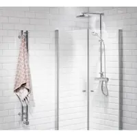 Foshan Ideal Co. Ltd. Vetro svingdør 69x200 - Justerbar Aluprofil, 6mm Hærdet Klart Glas, EasyClean, Lige