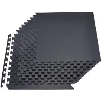 Vevor Puslespilsmåtte, 12 stk. fitnessmåtter, 610 x 610 x 14 mm, sæt med højdensitets EVA-skummåtter, sammenlåsende bløde gummifliser, beskyttende gulvpolstring til hjemmet, fitnesscentret, kontoret,