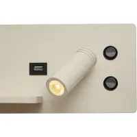 QAZQA Sæt med 2 beige væglamper inkl. LED med USB og induktionsoplader - Riza