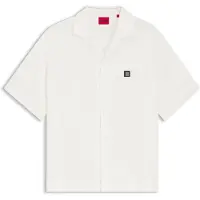 HUGO Oversize fit skjorte med stablet logokant