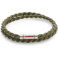 HUGO Dobbelt armbånd i flettet læder