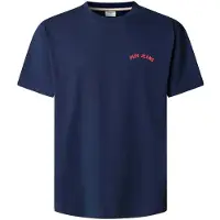 Pepe Jeans Pepe Jeanstil mænd. PM5010319 Gideon navy T-shirt (XXL), Casual, Bomuld, Korte ærmer, Blå
