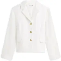 Tommy Hilfiger Tommy Hilfigertil kvinder. WW0WW49335 Slim fit blazer med knapper i hvidguld (34), Casual, Polyester